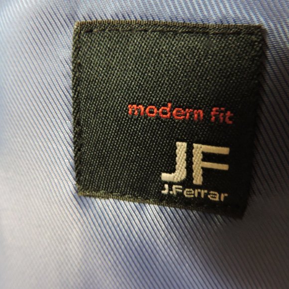 J. FERRAR 3 pc suit sz L  measurements in description, GRAY w/ white pin stripes - Picture 4 of 10